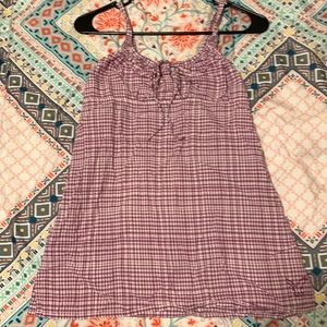 Purple plaid American Eagle babydoll tank top